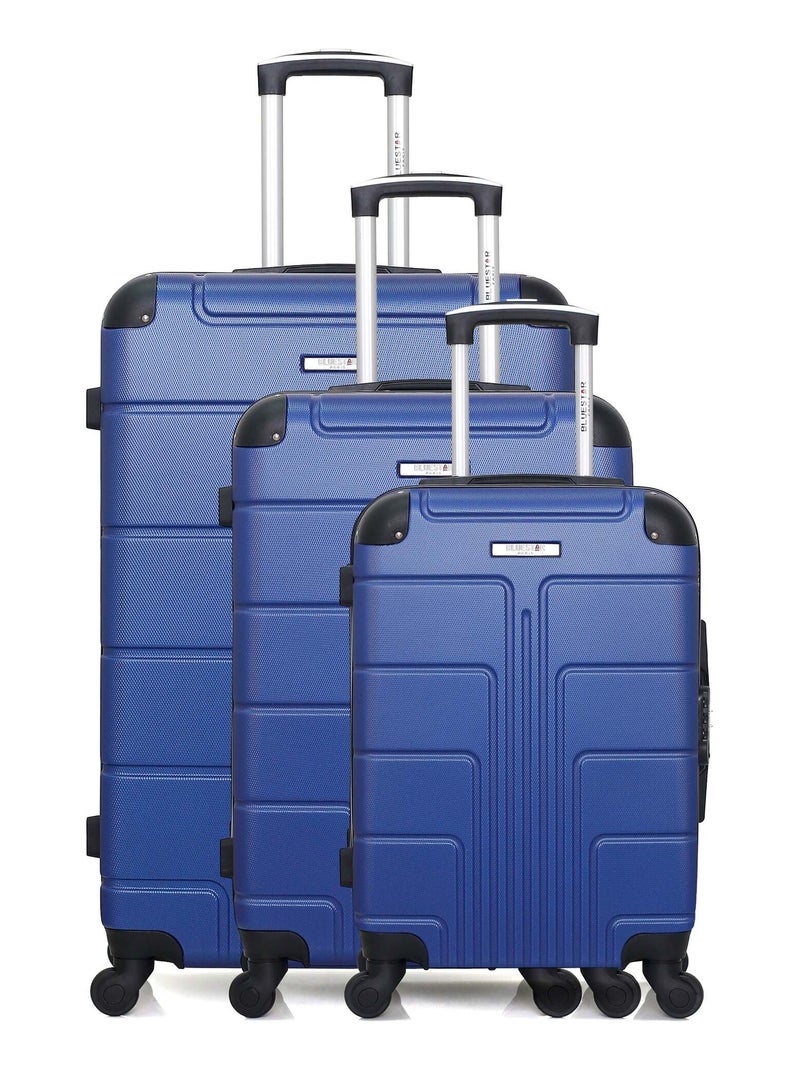 BLUESTAR - Set de 3 Valises OTTAWA 75 cm 4 Roues Bleu marine - Kiabi