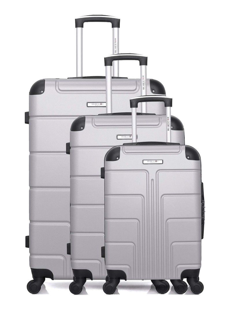 BLUESTAR - Set de 3 Valises OTTAWA 75 cm 4 Roues Gris - Kiabi