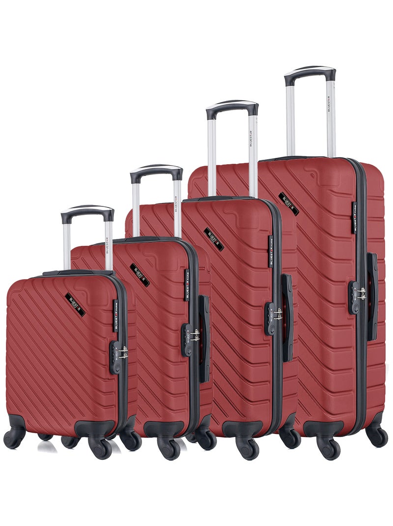BLUESTAR - Set de 4 Valises CITE-M 75 cm 4 Roues Bordeaux - Kiabi
