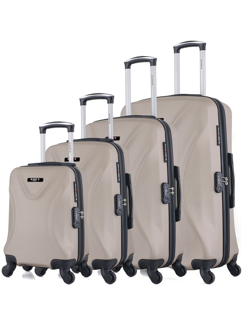 BLUESTAR - Set de 4 Valises GARIBALDI-M 75 cm 4 Roues Beige - Kiabi