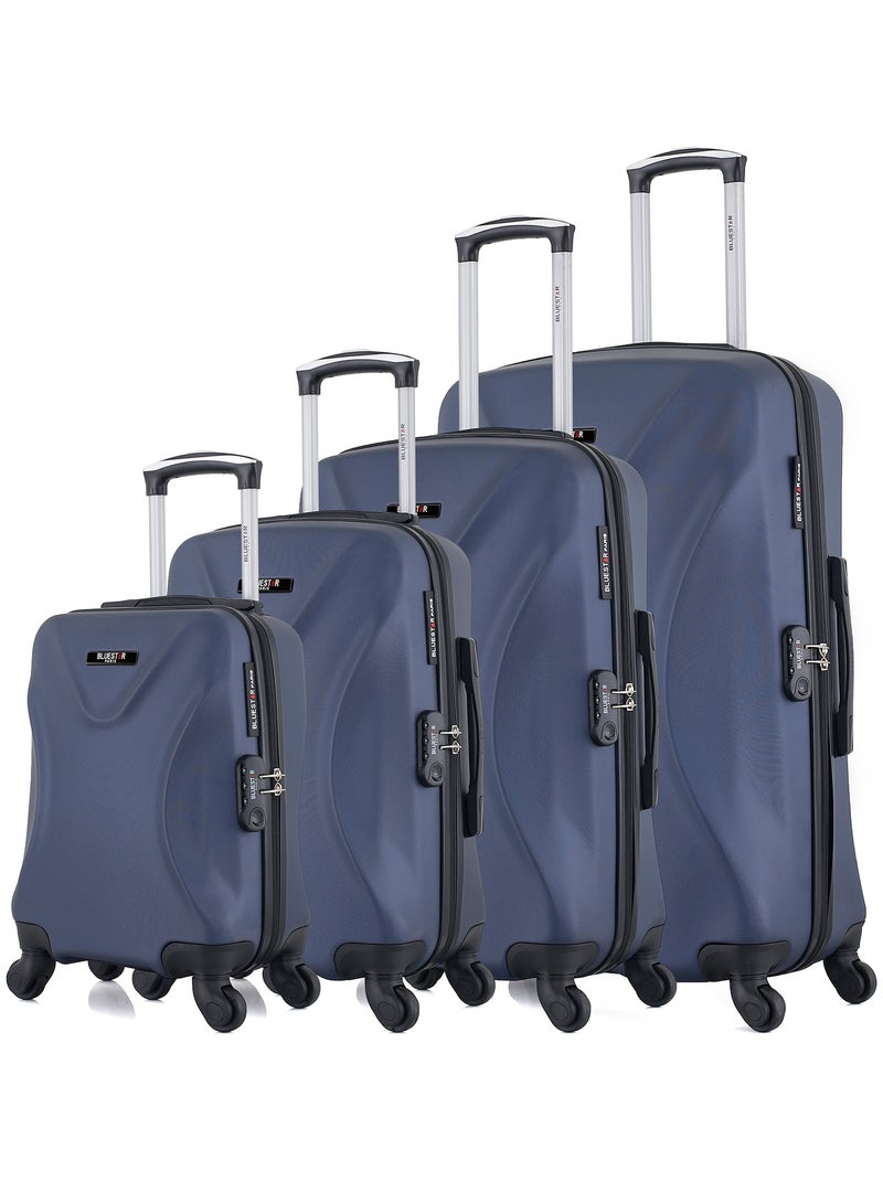BLUESTAR - Set de 4 Valises GARIBALDI-M 75 cm 4 Roues Bleu Bleu marine - Kiabi