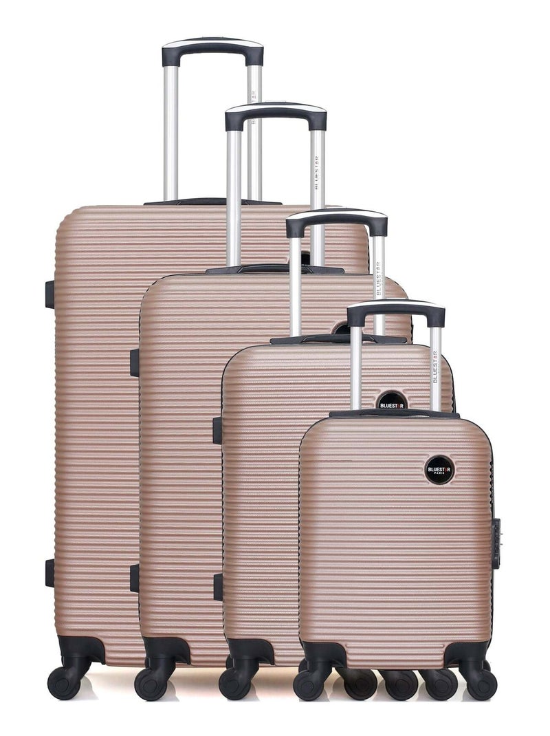BLUESTAR - Set de 4 Valises LONDON-M 75 cm 4 Roues Rose clair - Kiabi