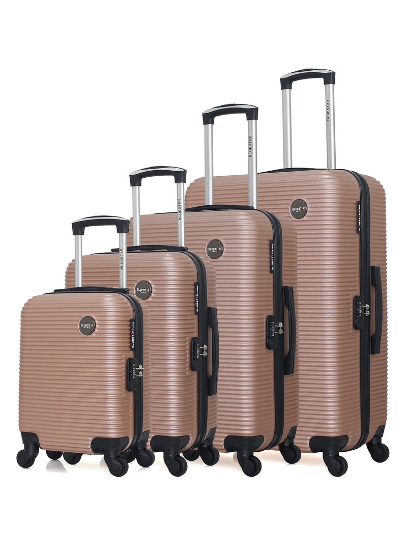 BLUESTAR - Set de 4 Valises LONDON-M 75 cm 4 Roues Rose Métal - Kiabi