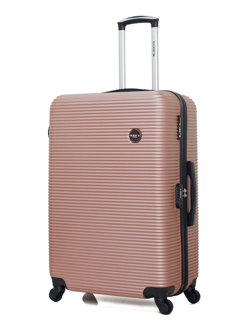 BLUESTAR - Set de 4 Valises LONDON-M 75 cm 4 Roues Rose Métal - Kiabi