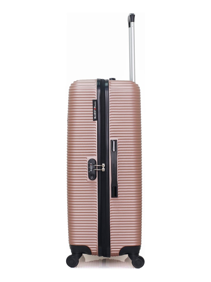 BLUESTAR - Set de 4 Valises LONDON-M 75 cm 4 Roues Rose Métal - Kiabi