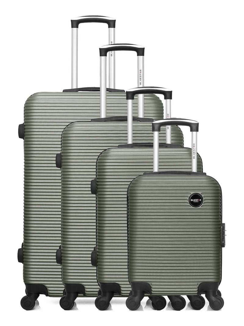 BLUESTAR - Set de 4 Valises LONDON-M 75 cm 4 Roues Vert kaki - Kiabi