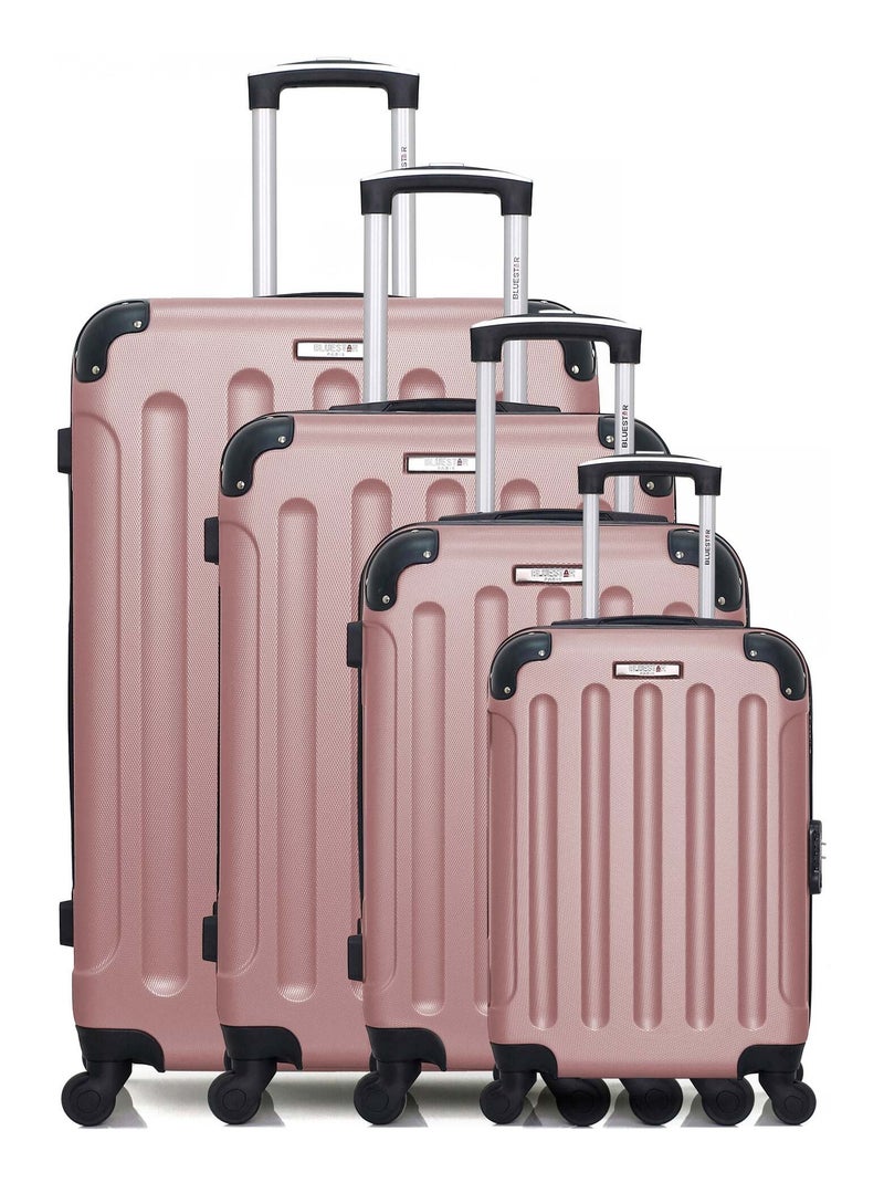 BLUESTAR - Set de 4 Valises MADRID-M 75 cm 4 Roues Rose clair - Kiabi