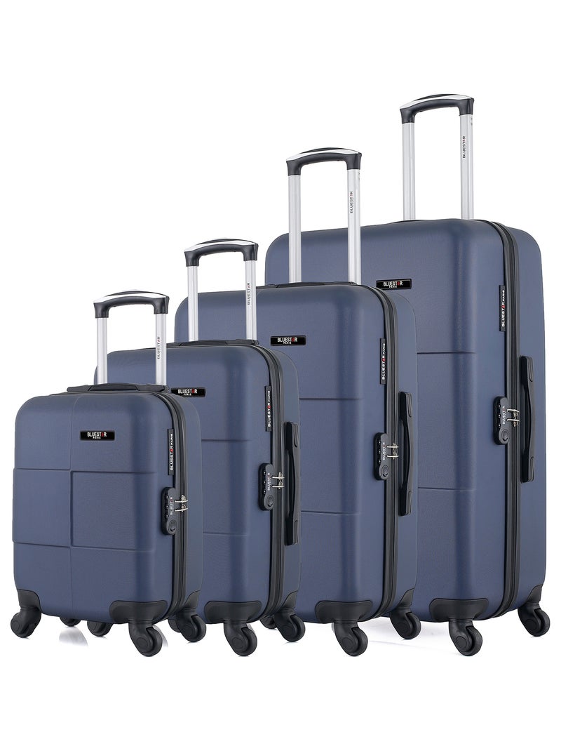 BLUESTAR - Set de 4 Valises MIAMI-M 75 cm 4 Roues Bleu Bleu marine - Kiabi