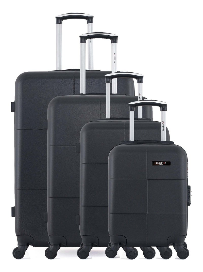 BLUESTAR - Set de 4 Valises MIAMI-M 75 cm 4 Roues Noir - Kiabi