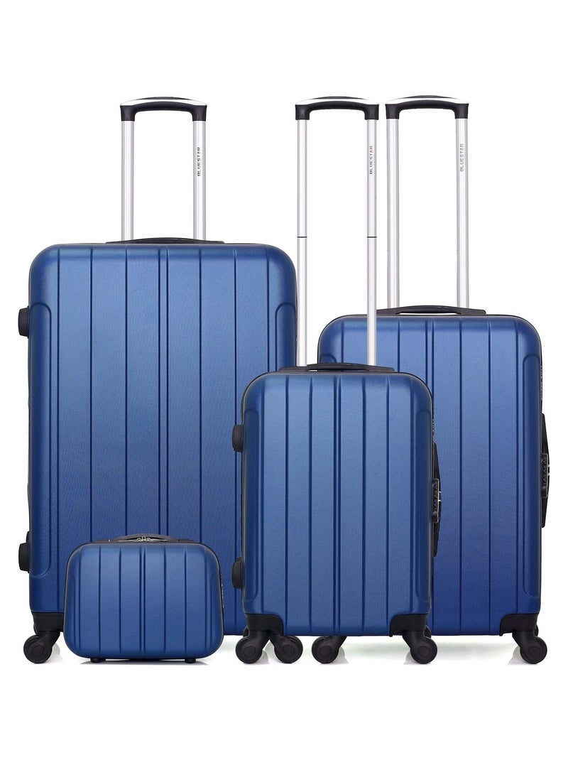 BLUESTAR - Set de 4 Valises NAPOLI-C 75 cm 4 Roues Bleu marine - Kiabi
