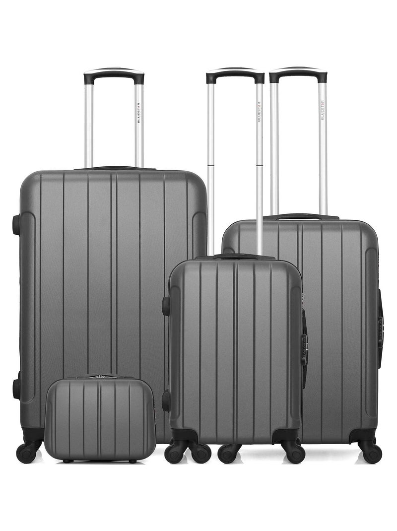 BLUESTAR - Set de 4 Valises NAPOLI-C 75 cm 4 Roues Gris foncé - Kiabi