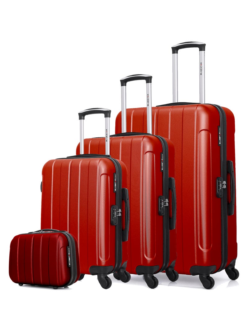 BLUESTAR - Set de 4 Valises NAPOLI-C 75 cm 4 Roues Rouge - Kiabi