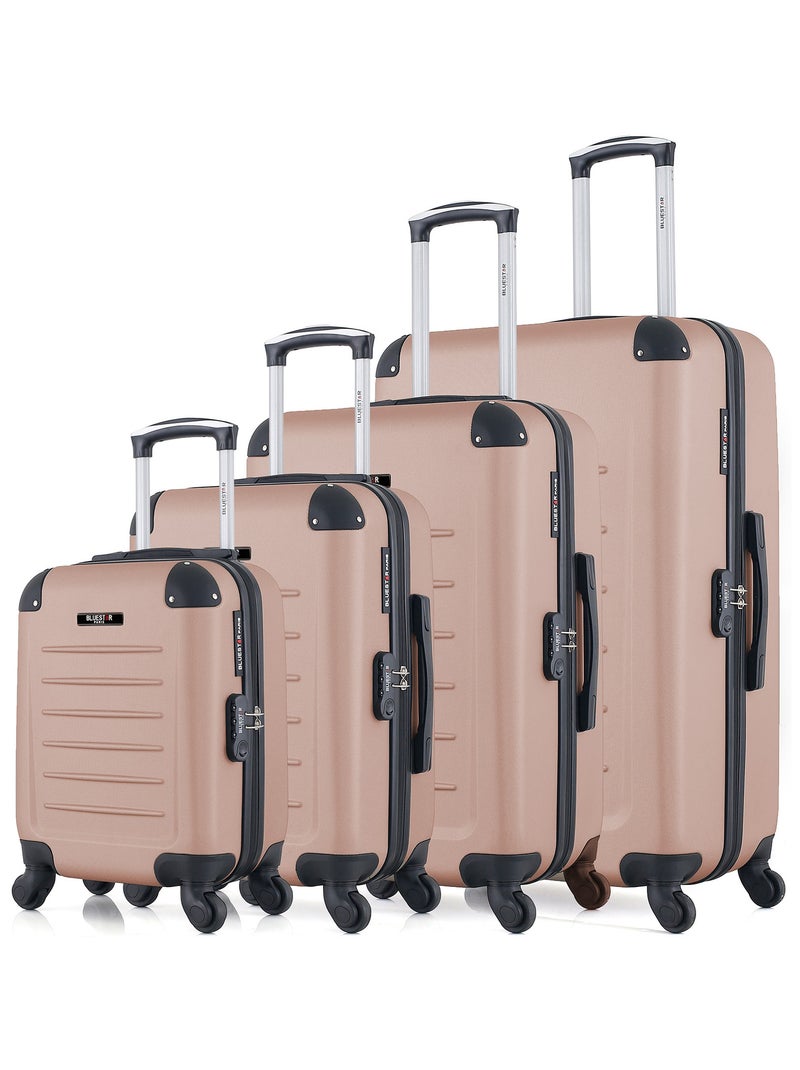 BLUESTAR - Set de 4 Valises OPERA-M 75 cm 4 Roues Rose Métal - Kiabi
