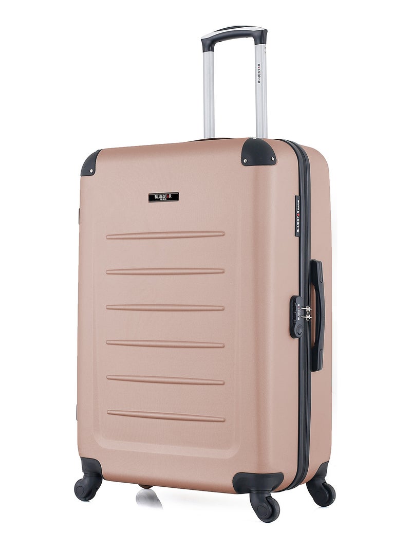 BLUESTAR - Set de 4 Valises OPERA-M 75 cm 4 Roues Rose Métal - Kiabi