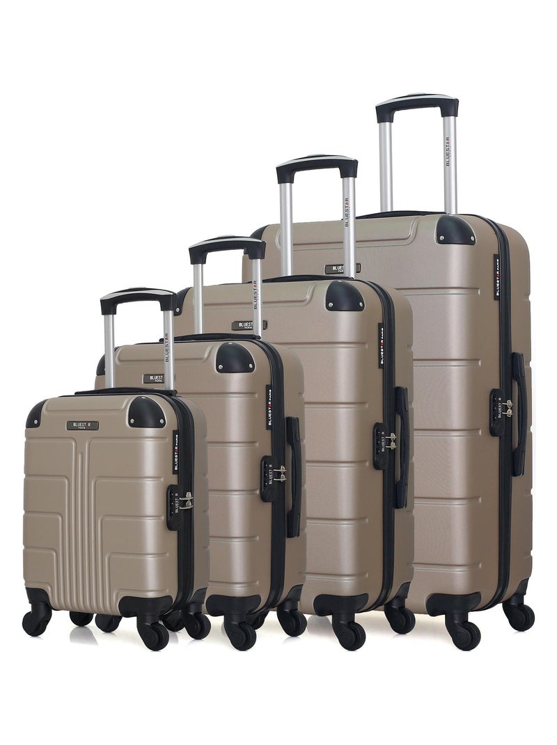 BLUESTAR - Set de 4 Valises OTTAWA-M 75 cm 4 Roues Beige - Kiabi