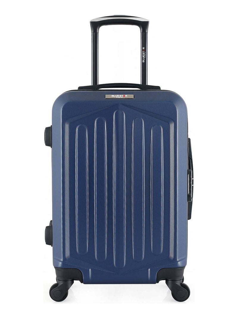 BLUESTAR - Valise Cabine HAGEN 55 cm 4 Roues Bleu marine - Kiabi