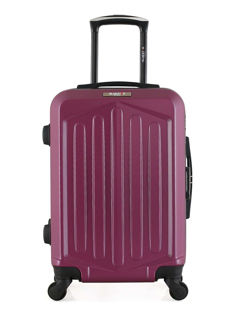 BLUESTAR - Valise Cabine HAGEN 55 cm 4 Roues Violet prune - Kiabi