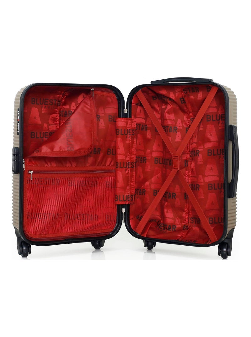 BLUESTAR - Valise Cabine LONDON 55 cm 4 Roues Beige - Kiabi
