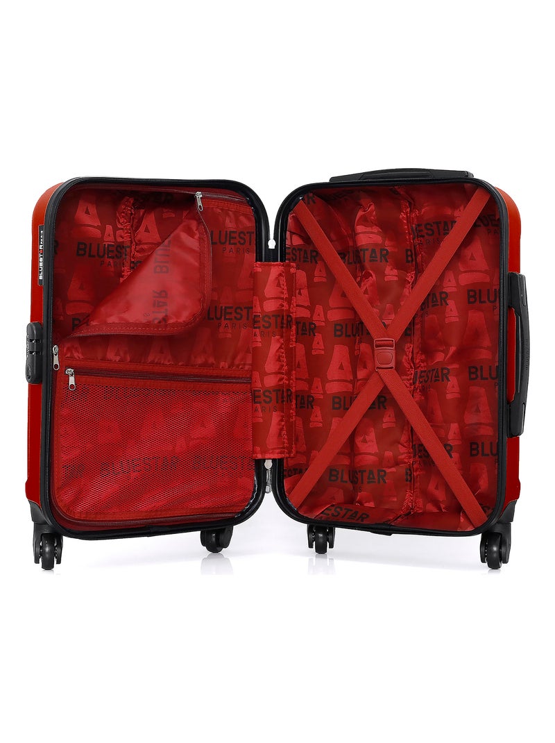 BLUESTAR - Valise Cabine NAPOLI 55 cm 4 Roues Rouge - Kiabi