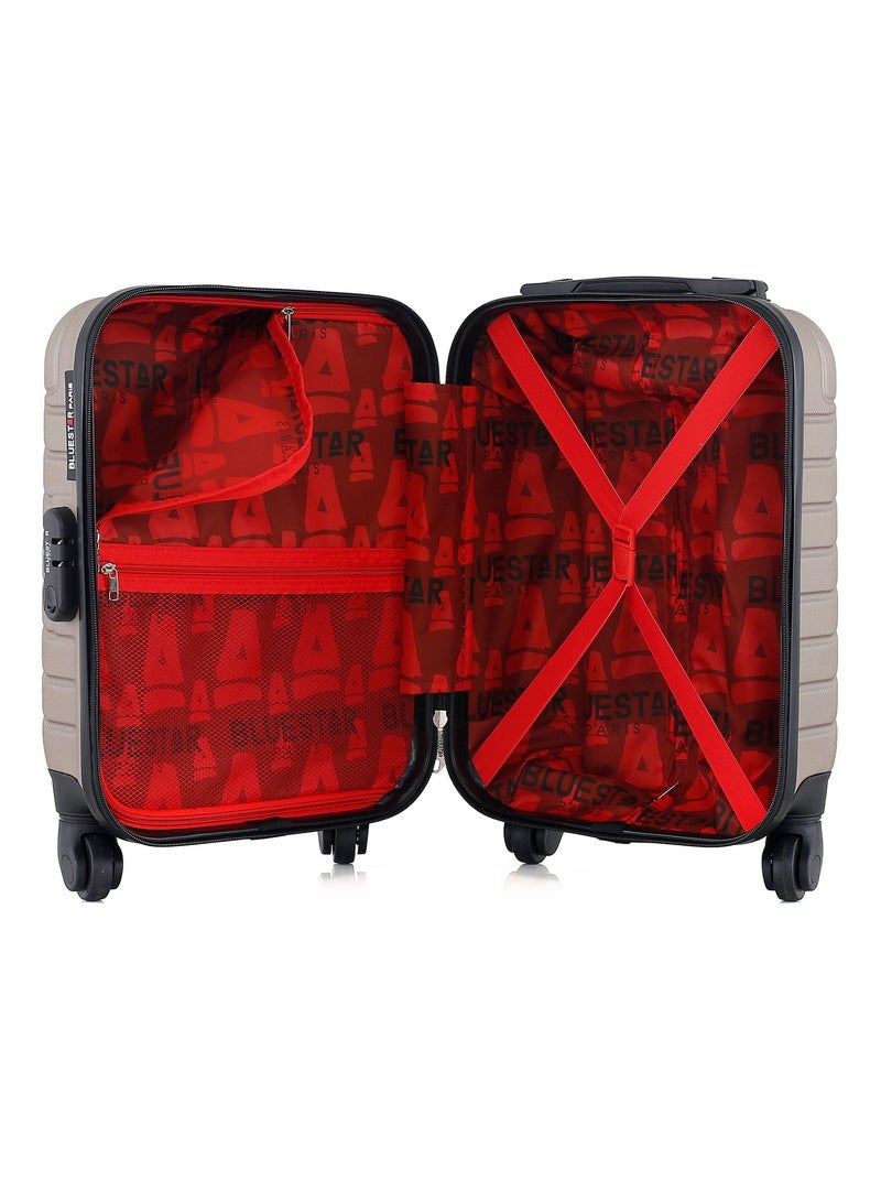 BLUESTAR - Valise Cabine XXS CITE 46 cm 4 Roues Beige - Kiabi