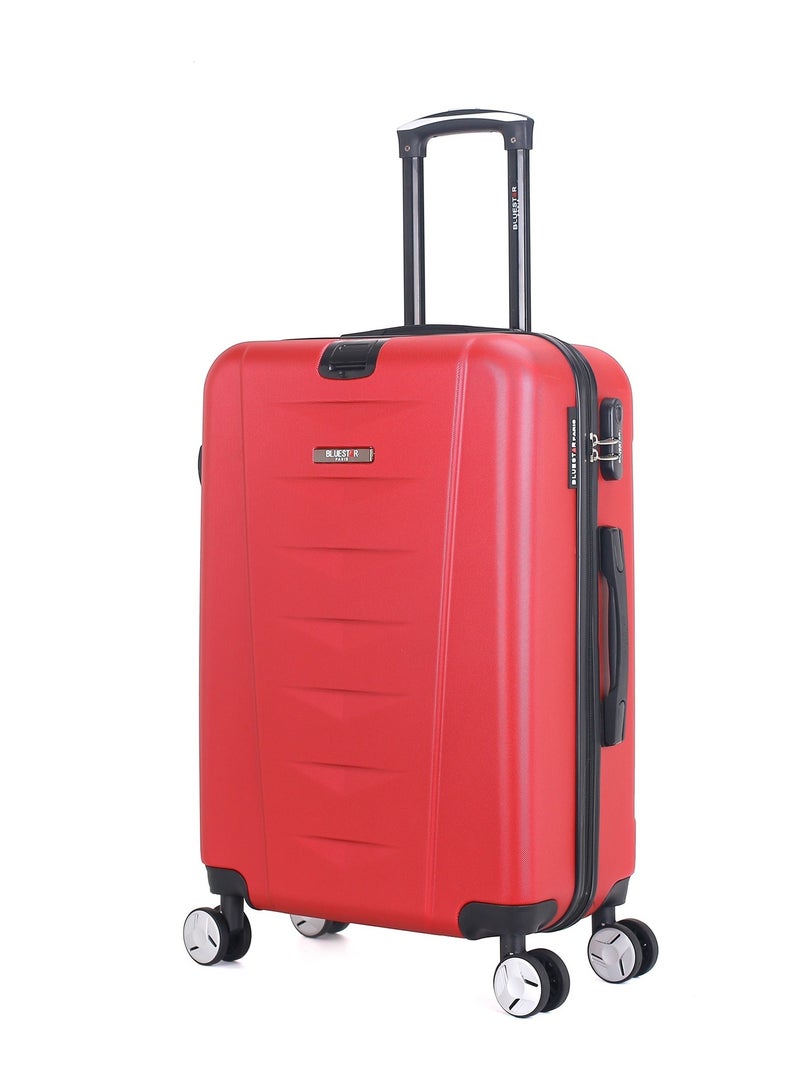 BLUESTAR - Valise Grand Format AJACCIO 75 cm 4 Roues Bordeaux - Kiabi