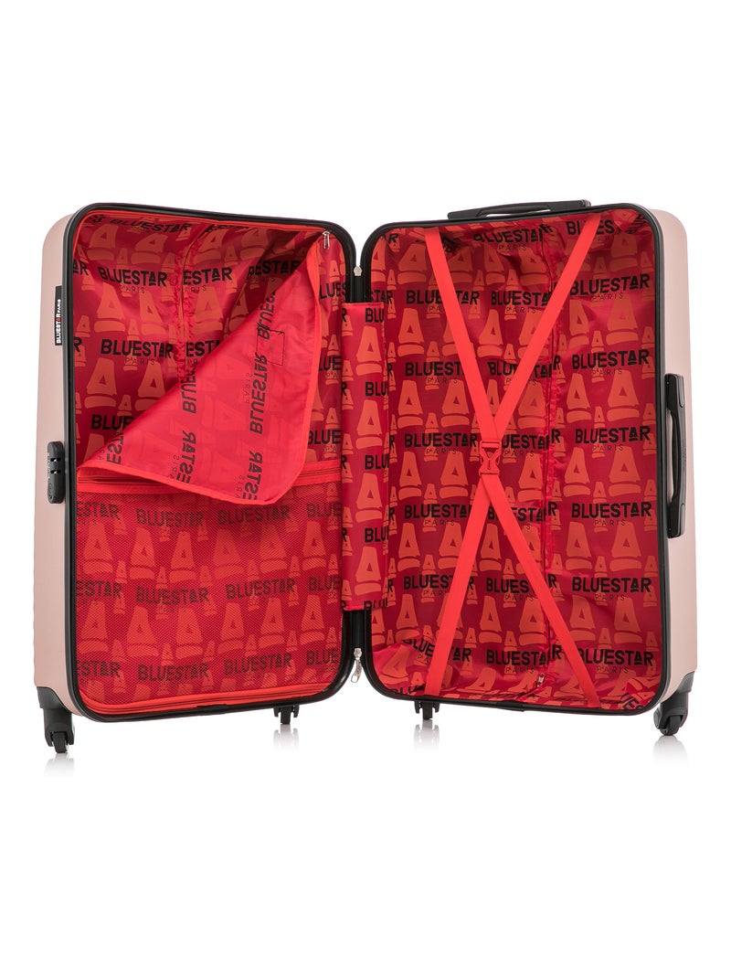 BLUESTAR - Valise Grand Format BRAZILIA 75 cm 4 Roues Rose Métal - Kiabi