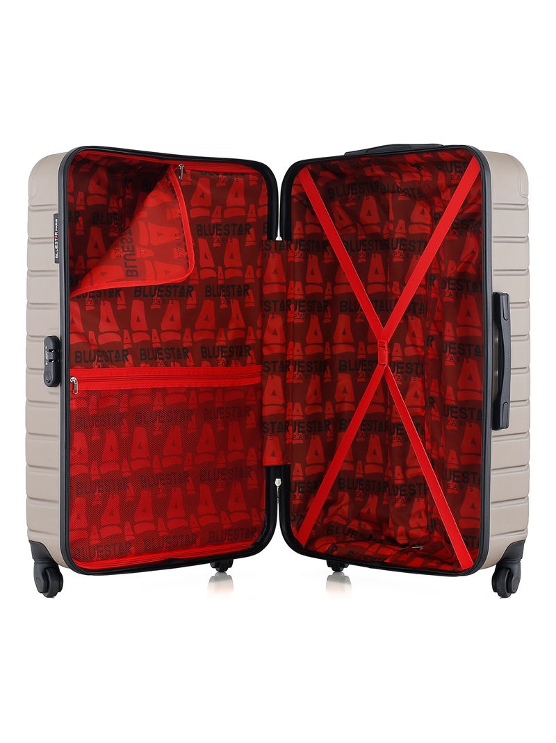 BLUESTAR - Valise Grand Format CITE 75 cm 4 Roues Beige - Kiabi