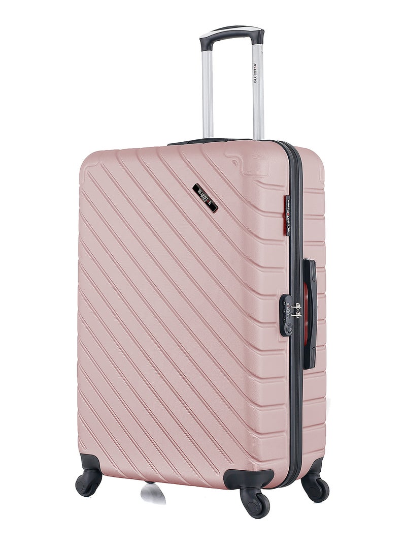 BLUESTAR - Valise Grand Format CITE 75 cm 4 Roues Rose Métal - Kiabi