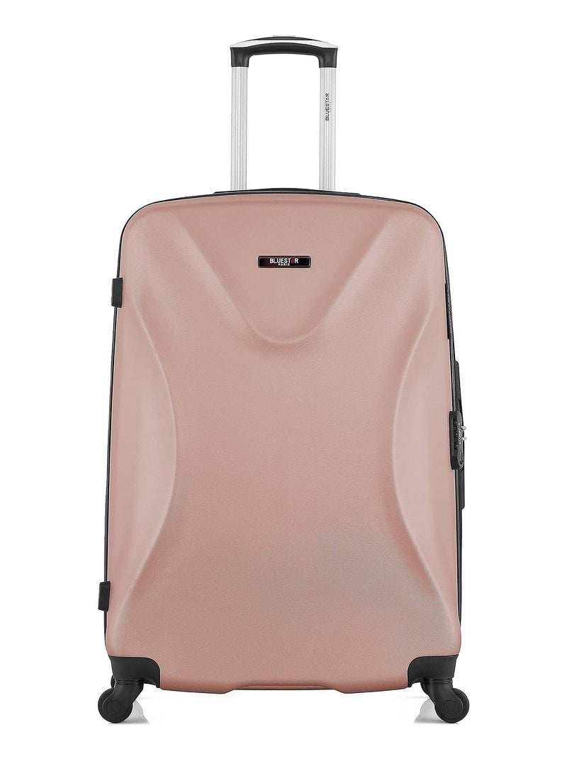 BLUESTAR - Valise Grand Format GARIBALDI 75 cm 4 Roues Rose clair - Kiabi