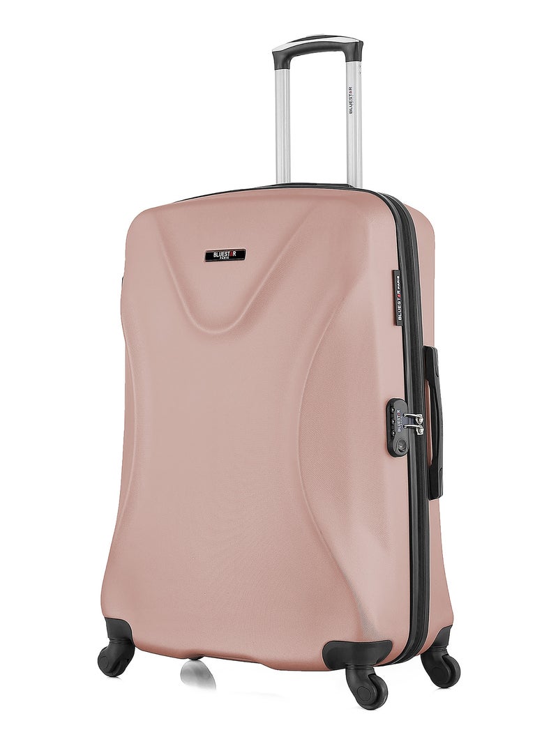 BLUESTAR - Valise Grand Format GARIBALDI 75 cm 4 Roues Rose Métal - Kiabi