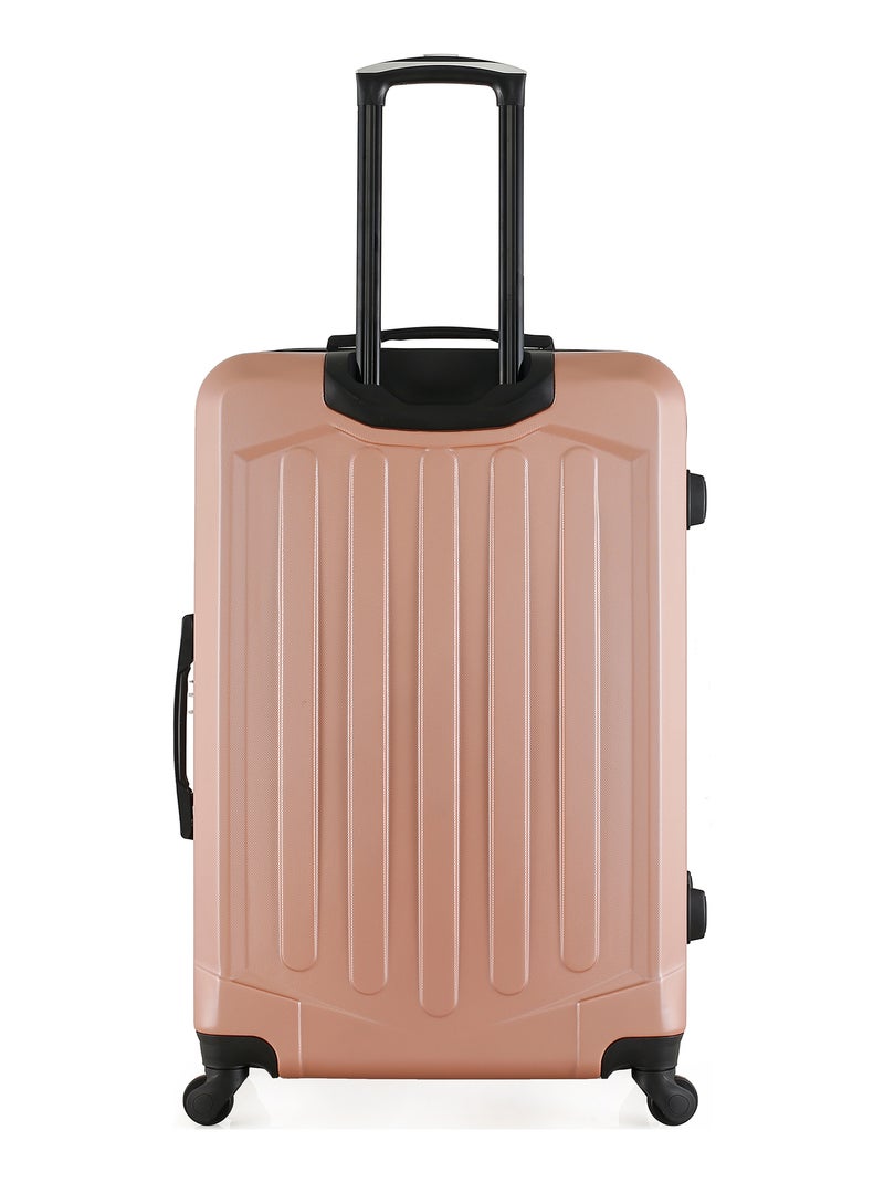 BLUESTAR - Valise Grand Format HAGEN 75 cm 4 Roues Rose Métal - Kiabi