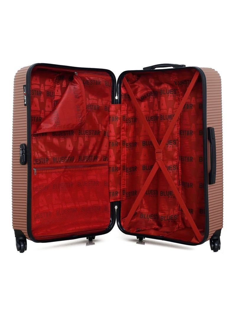 BLUESTAR - Valise Grand Format LONDON 75 cm 4 Roues Rose Métal - Kiabi