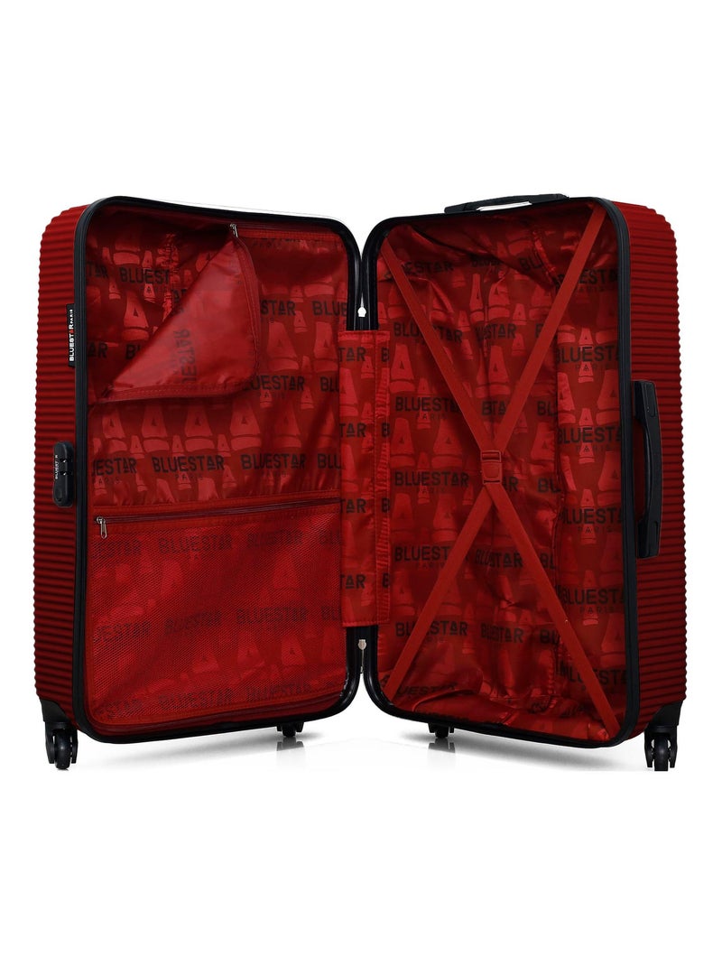 BLUESTAR - Valise Grand Format LONDON 75 cm 4 Roues Rouge - Kiabi