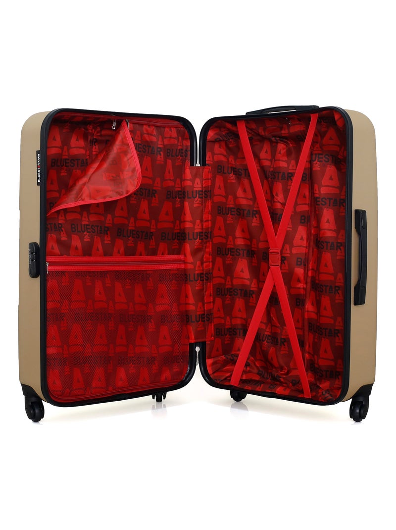 BLUESTAR - Valise Grand Format MIAMI 75 cm 4 Roues Beige - Kiabi