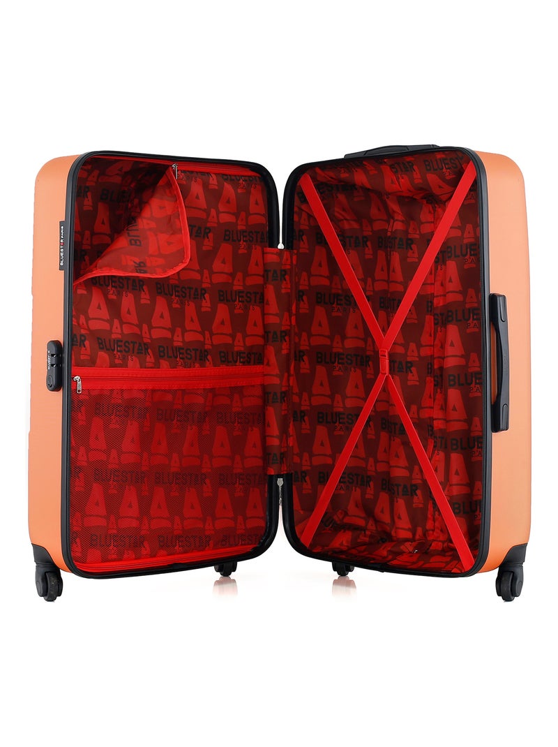 BLUESTAR - Valise Grand Format MIAMI 75 cm 4 Roues Orange - Kiabi
