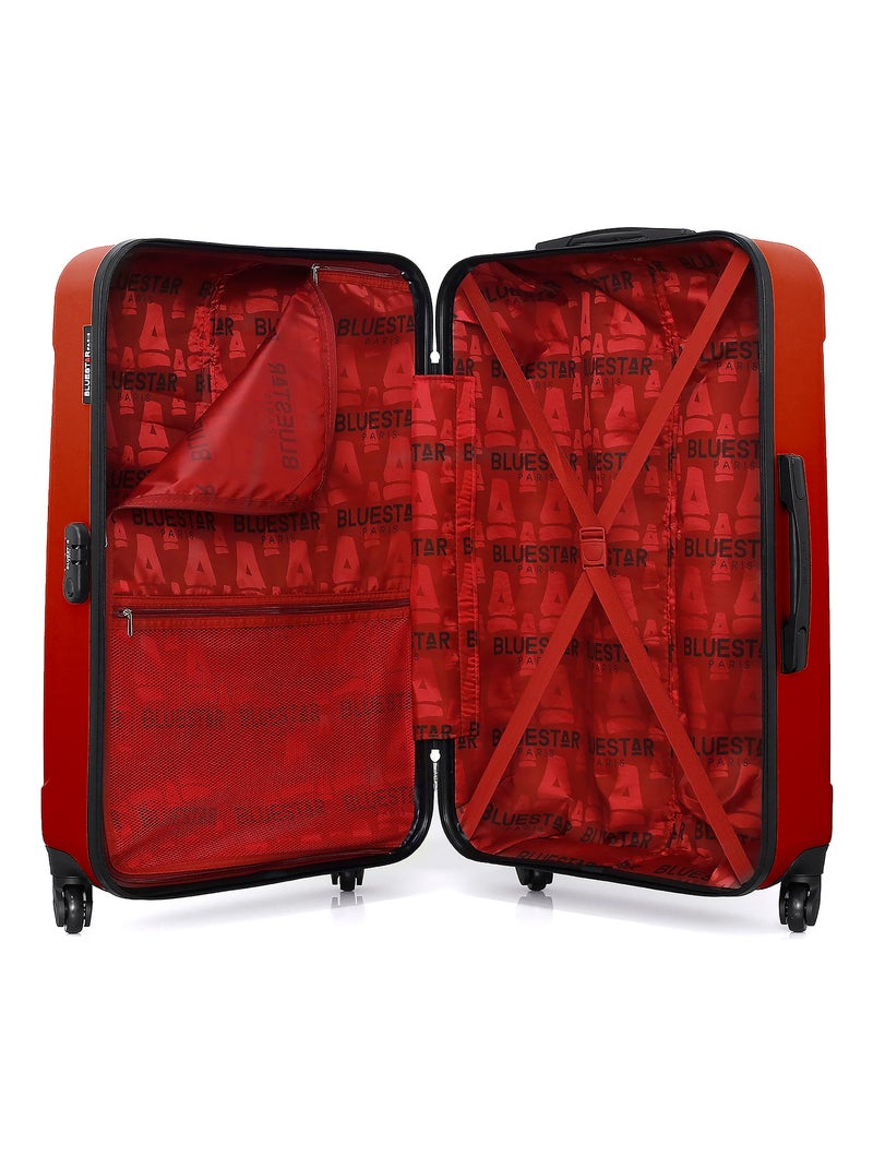 BLUESTAR - Valise Grand Format NAPOLI 75 cm 4 Roues Rouge - Kiabi