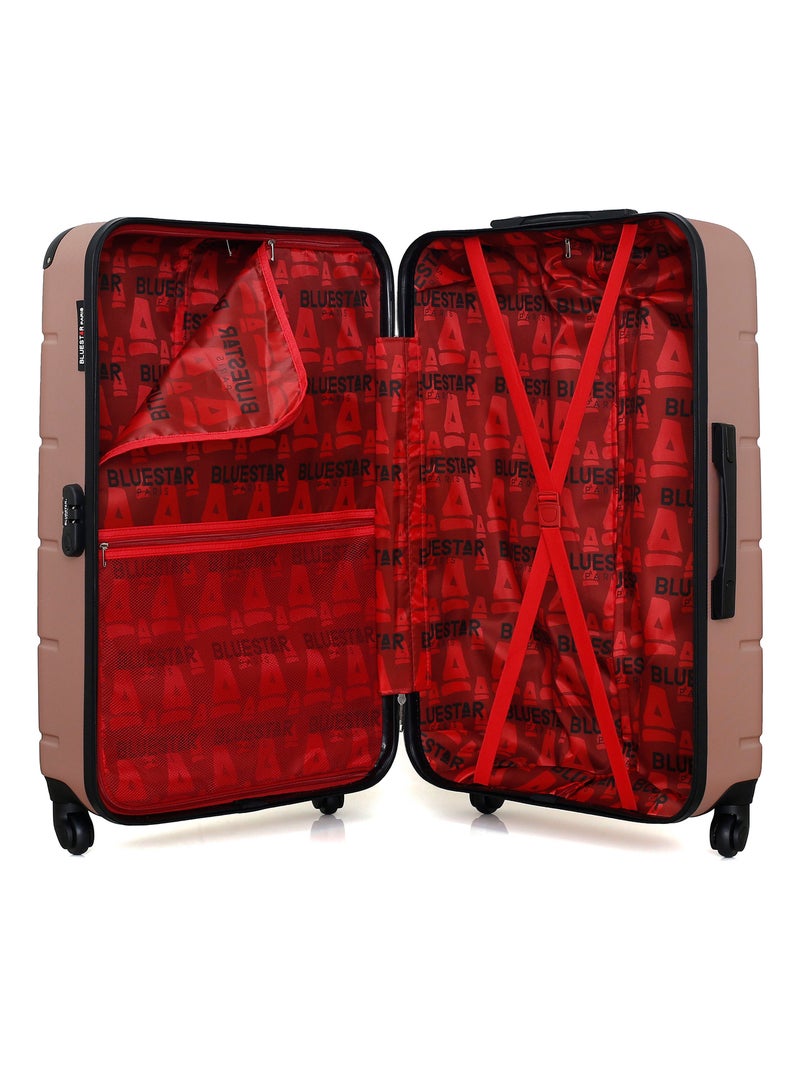 BLUESTAR - Valise Grand Format OTTAWA 75 cm 4 Roues Rose Métal - Kiabi