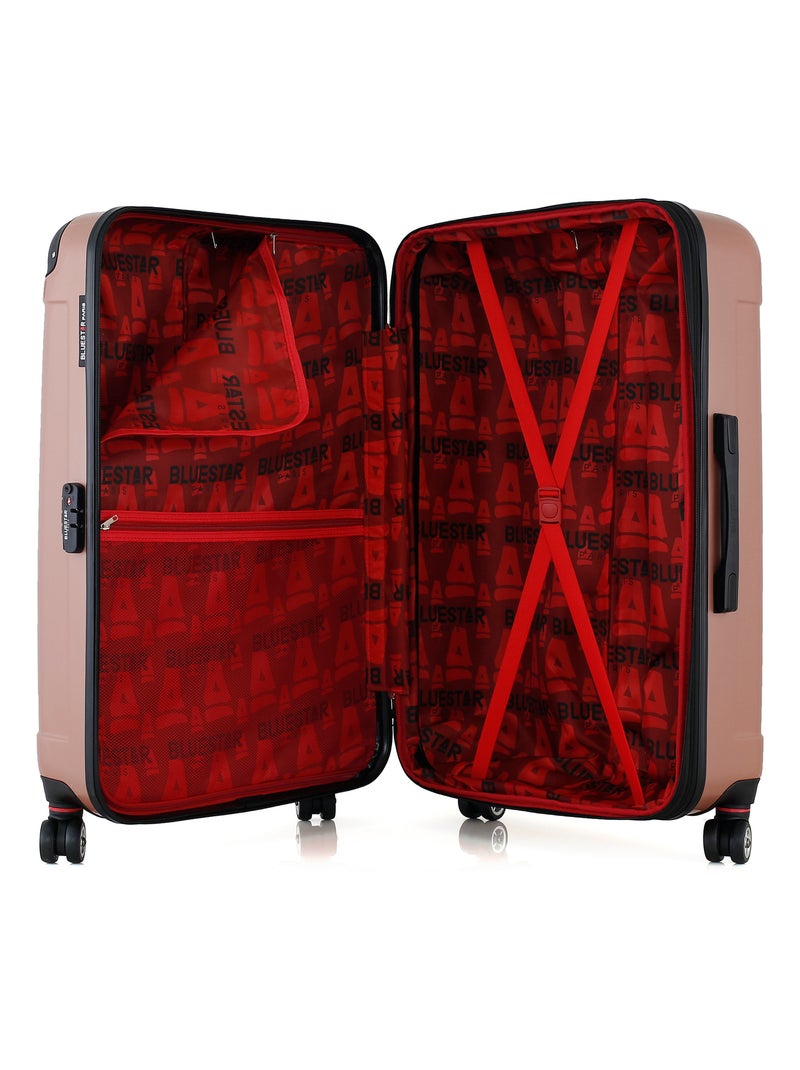 BLUESTAR - Valise Grand Format TUNIS-B 75 cm 4 Roues Rose Métal - Kiabi