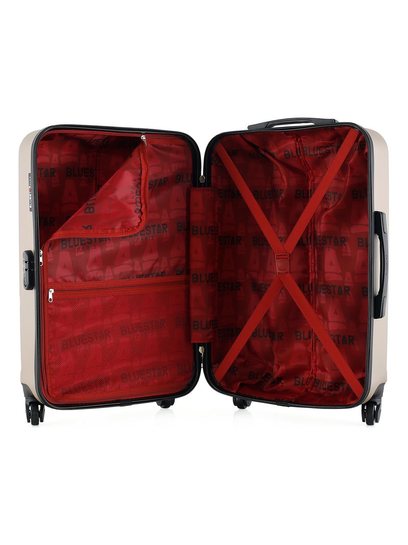BLUESTAR - Valise Weekend HAGEN 65 cm 4 Roues Beige - Kiabi