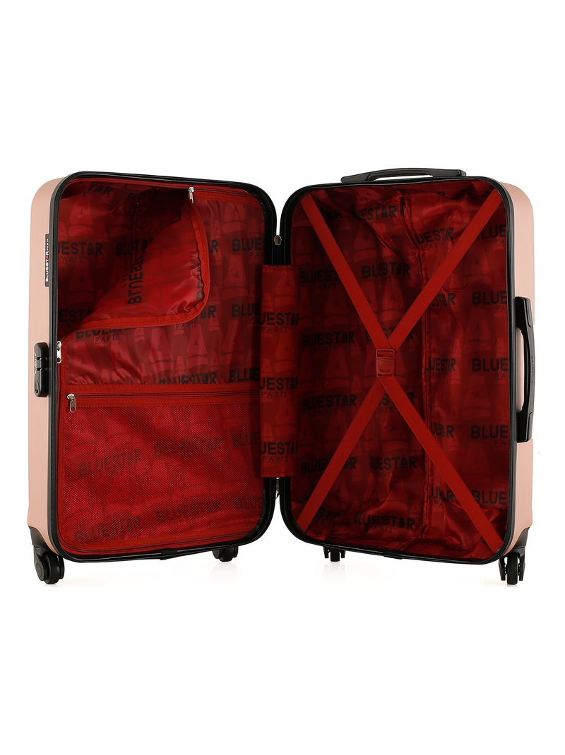 BLUESTAR - Valise Weekend HAGEN 65 cm 4 Roues Rose Métal - Kiabi