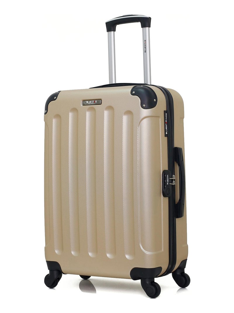 BLUESTAR - Valise Weekend MADRID 65 cm 4 Roues Beige - Kiabi