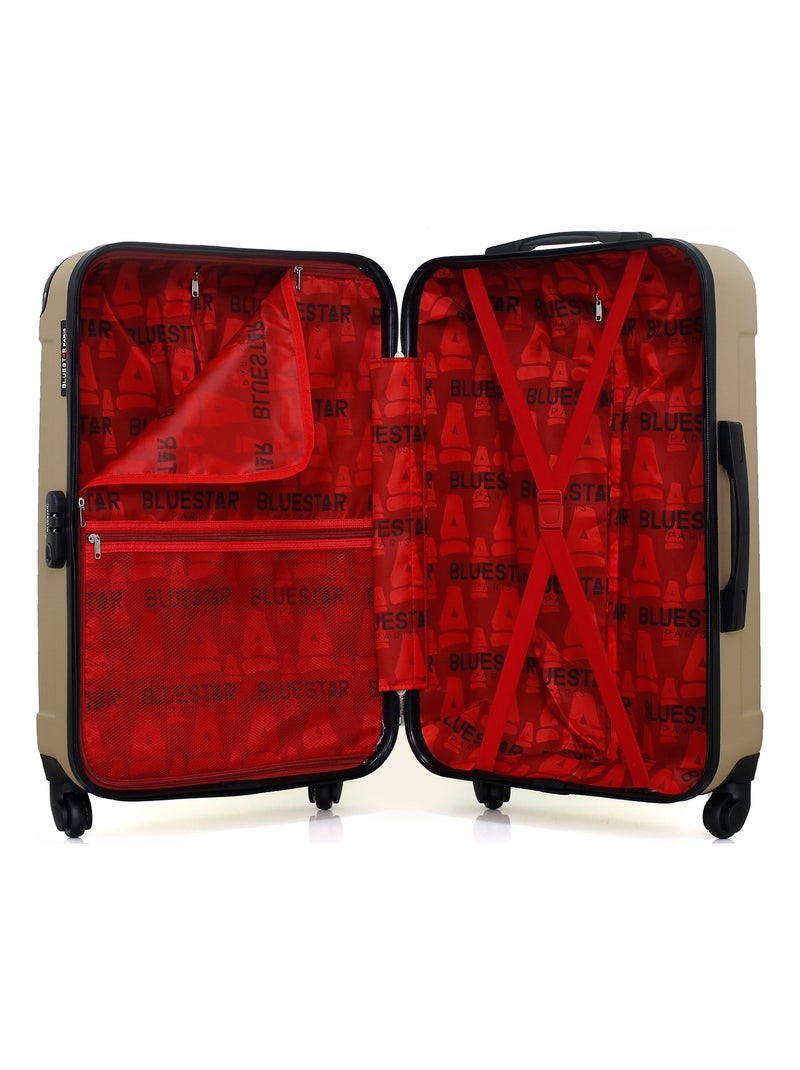BLUESTAR - Valise Weekend MADRID 65 cm 4 Roues Beige - Kiabi
