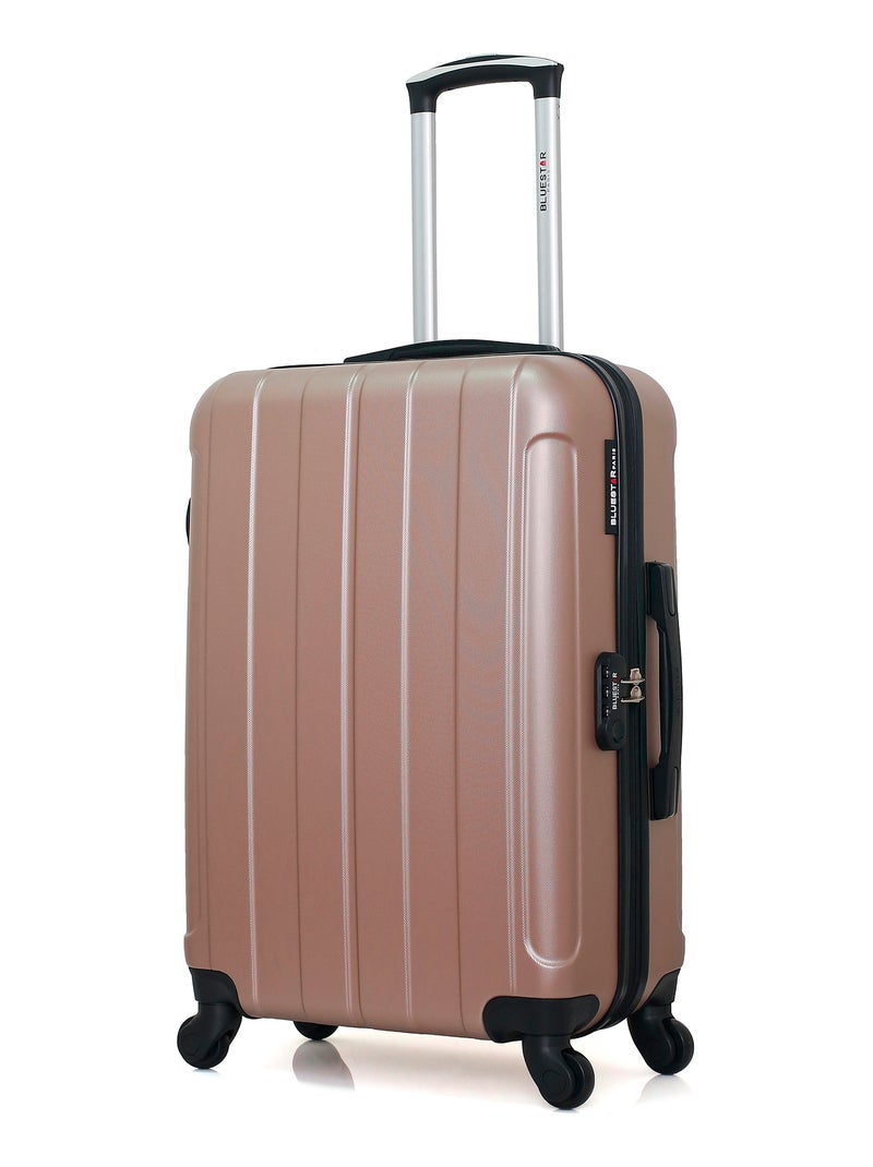 BLUESTAR - Valise Weekend NAPOLI 65 cm 4 Roues Rose Métal - Kiabi