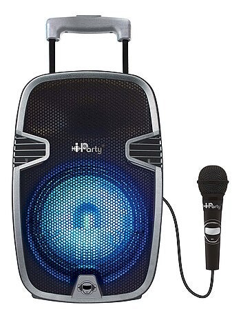 Bluetooth® Karaoke Audio System 8’’ Avec Roulettes, Lumières Et Micro - Kiabi