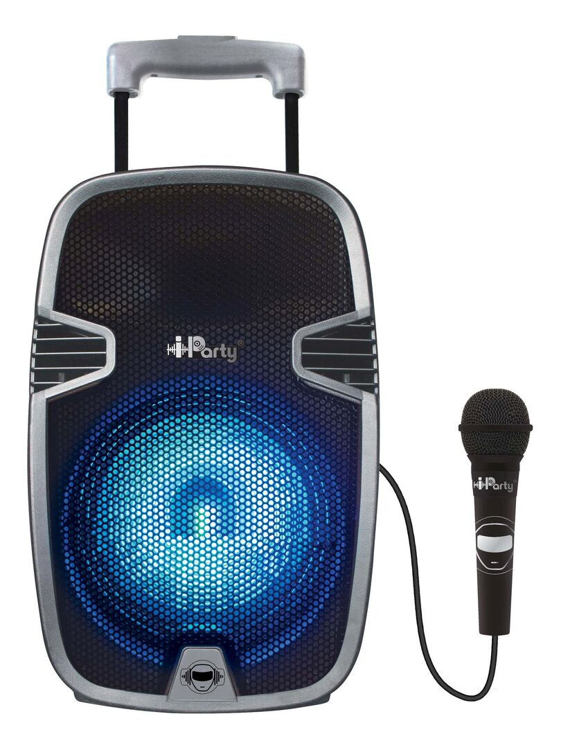 Bluetooth® Karaoke Audio System 8'' Avec Roulettes, Lumières Et