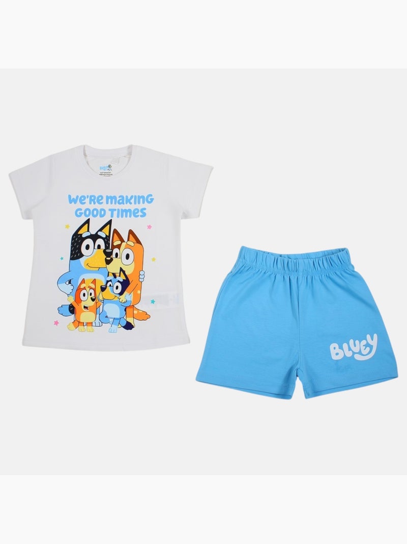 Bluey - T-shirt personnage avec son short assorti Bleu - Kiabi