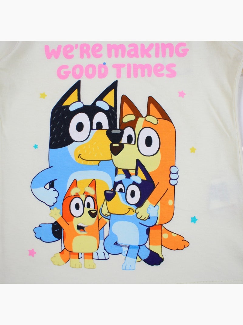 Bluey - T-shirt personnage avec son short assorti Rose - Kiabi