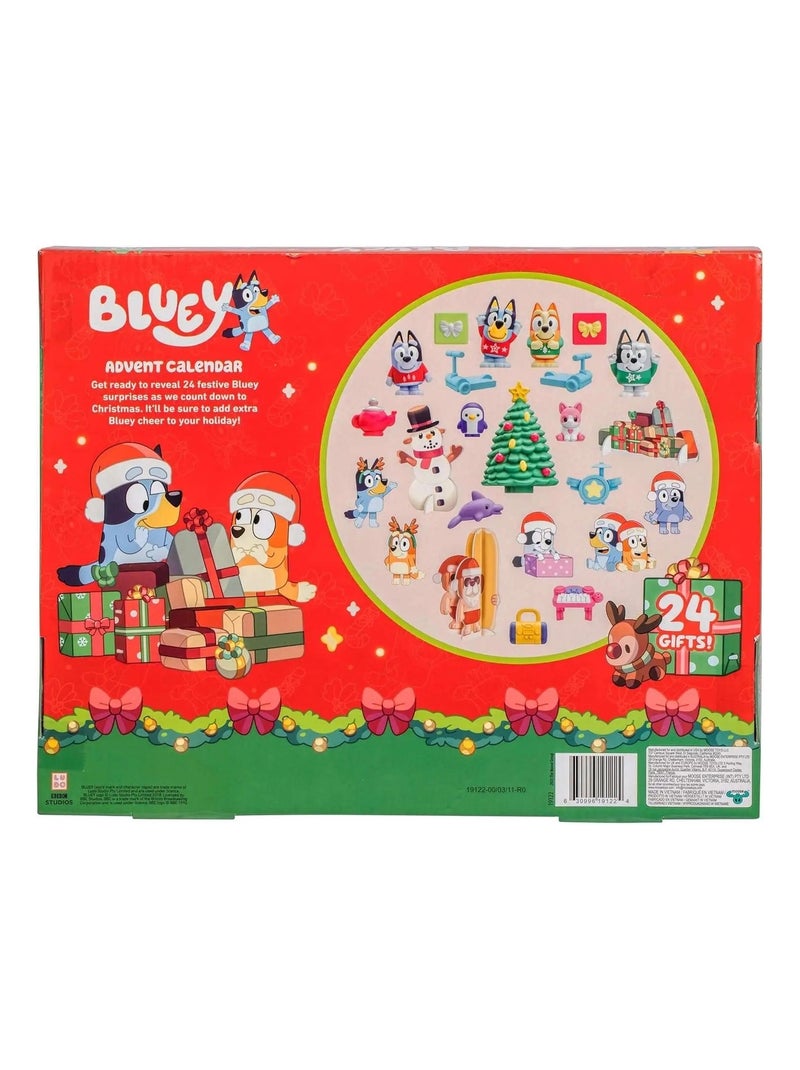 Calendrier De L'avent BlueY Avec 4 Mini Figurines - 24 Cases, 12 Accessoires, Pour Enfants, Noël