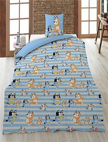 Bluey, Parure de Lit Enfant Imprimée Réversible 100% Coton, LICORNE