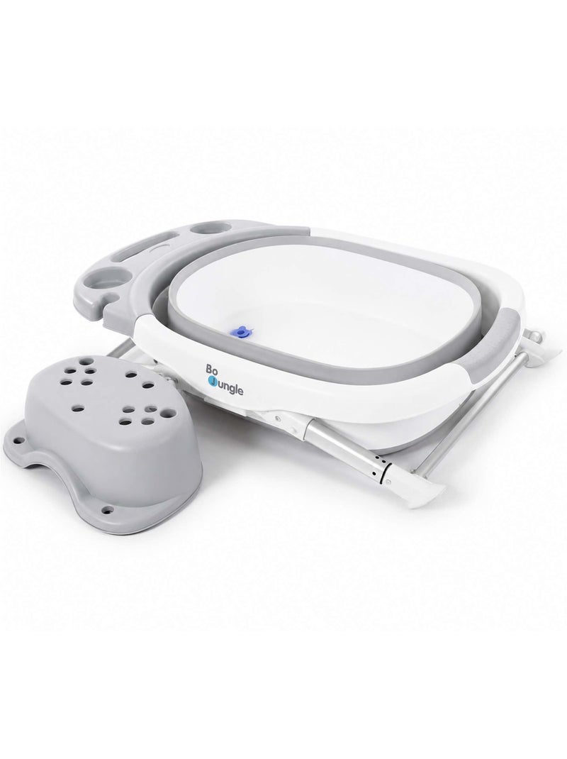 Bo Jungle | Baignoire bébé pliable avec siège et bouchon thermosensible Blanc - Kiabi